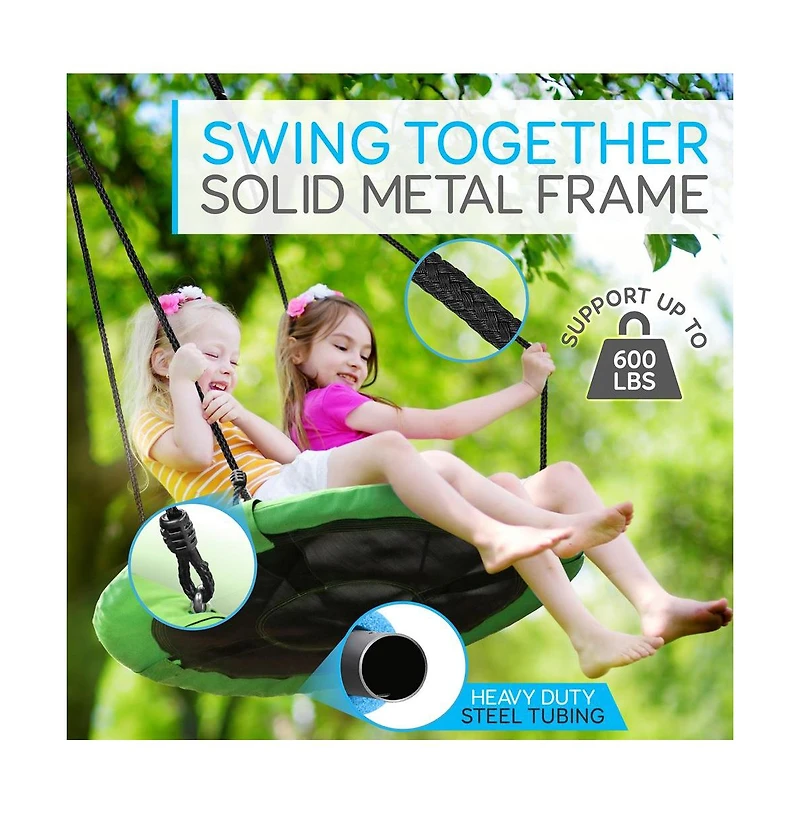 SereneLife Children s Hanging Swing Seat with Waterproof Fabric - Green