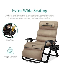 Best Choice Products Oversized Zero Gravity Chair, Folding Recliner w/ Removable Cushion