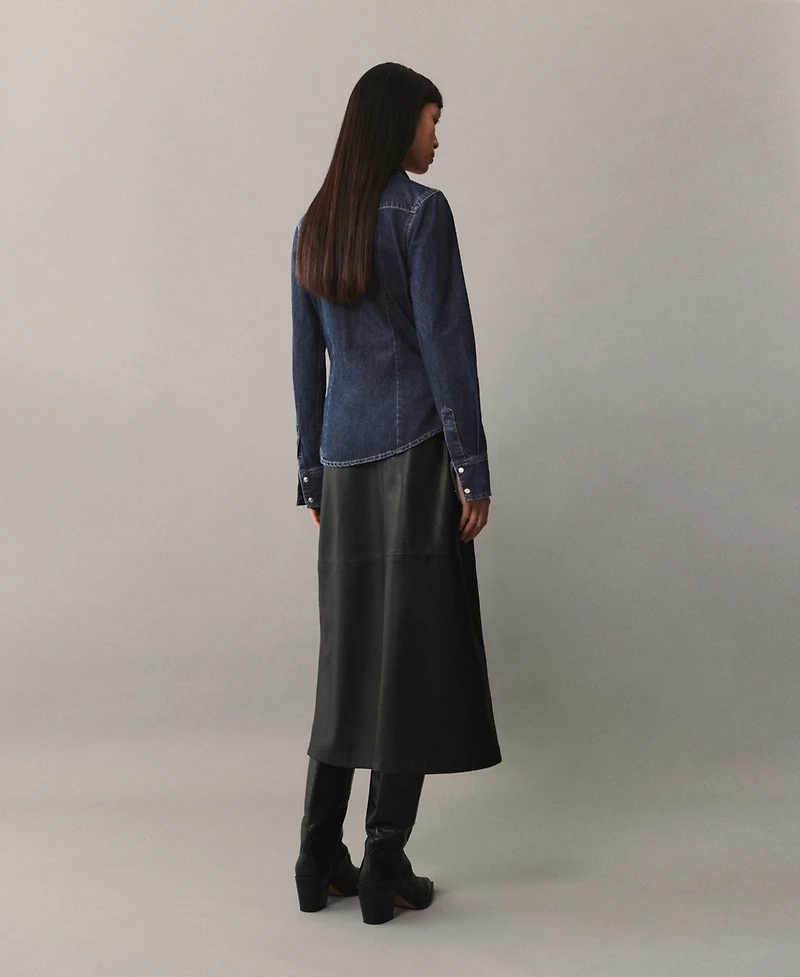 Mango Women's Chest-Pocket Denim Shirt