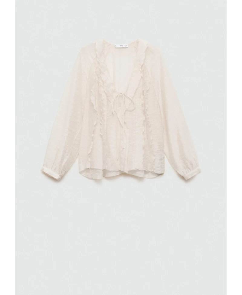 Mango Women's Bow Detail Lyocell Blouse