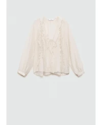 Mango Women's Bow Detail Lyocell Blouse