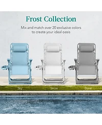 Best Choice Products Monochromatic Zero Gravity Chair, Folding Patio Recliner w/Side Tray, Headrest