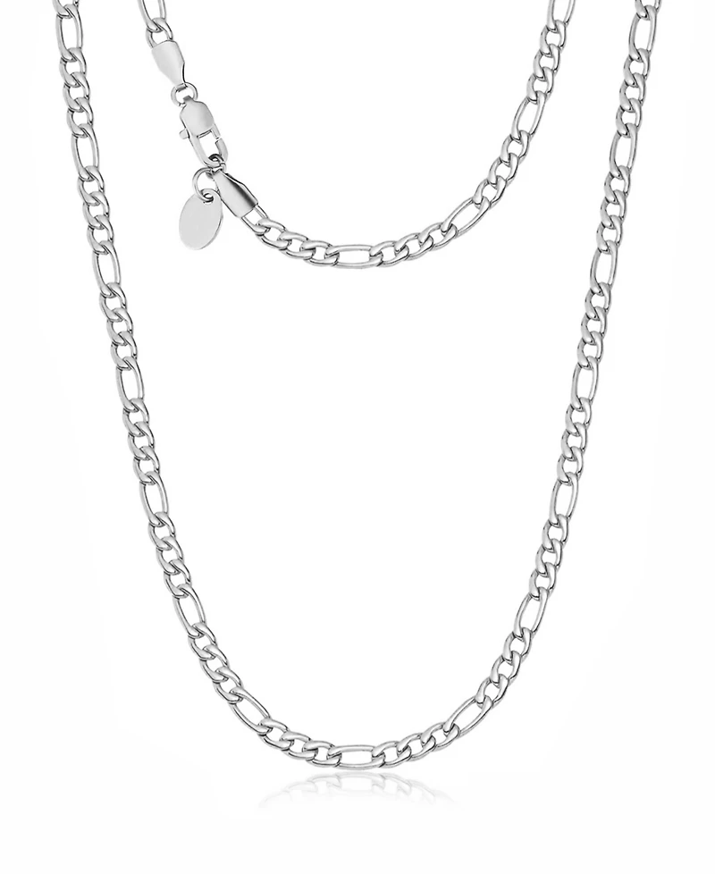 Rhona Sutton Silver Stainless Steel 5MM Figaro Chain Necklace
