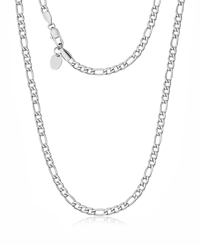 Rhona Sutton Silver Stainless Steel 5MM Figaro Chain Necklace