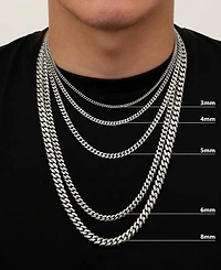Rhona Sutton Silver Miami Cuban 8MM Stainless Steel Chain Necklace