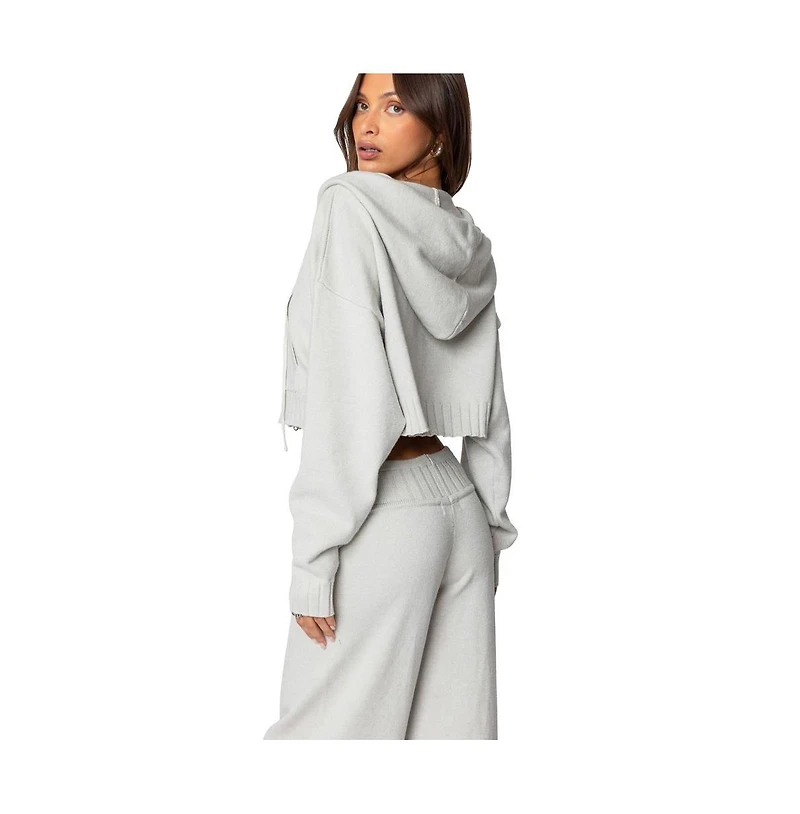 Edikted Women's Russell Knit Hooded Cardigan
