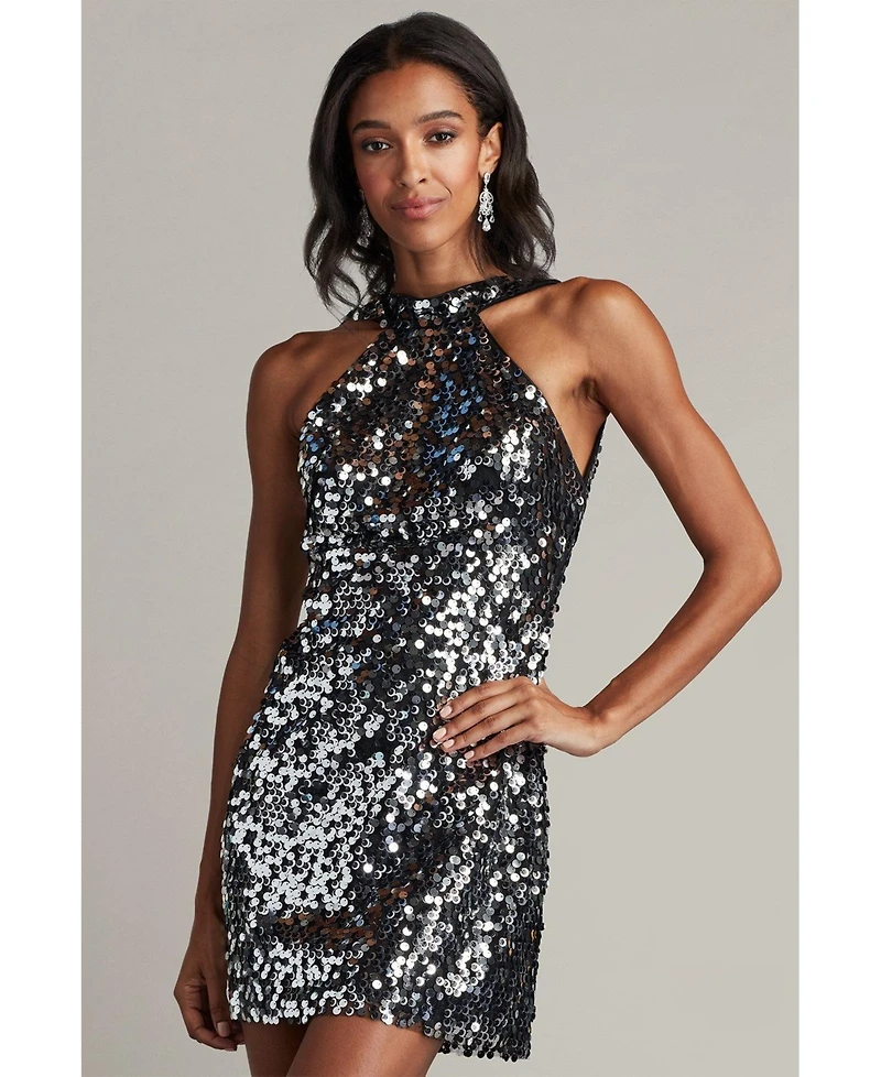 Tadashi Shoji Women's Tiff Sequin Razerback Mini Dress