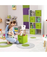 Sorbus 13 Inch 8 Pack Sturdy Collapsible Fabric Storage Cubes with Handle - for Organizing Clothes, Toys, Books, Shelves & more