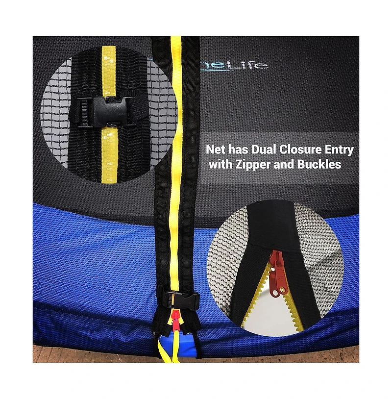 SereneLife Outdoor Trampoline with Safety Net - 12ft