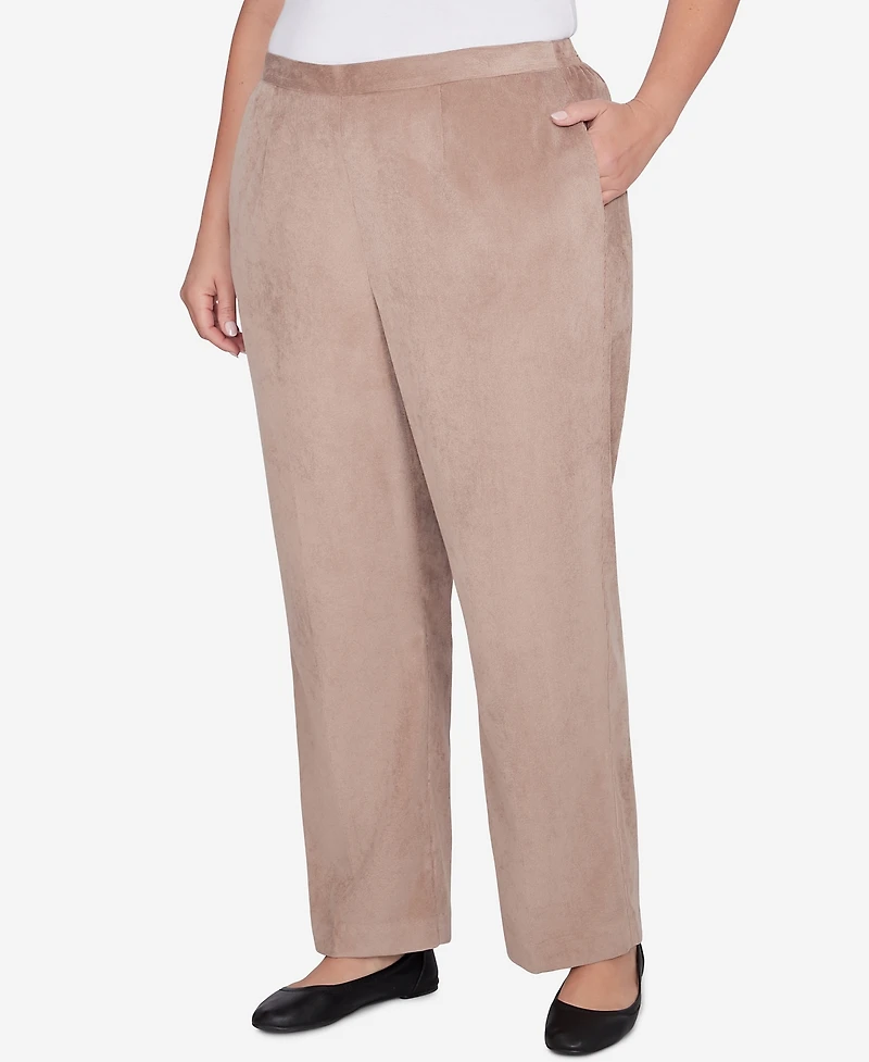 Alfred Dunner Plus Size Telluride Corduroy Elastic Waist Average Length Pleated Pants