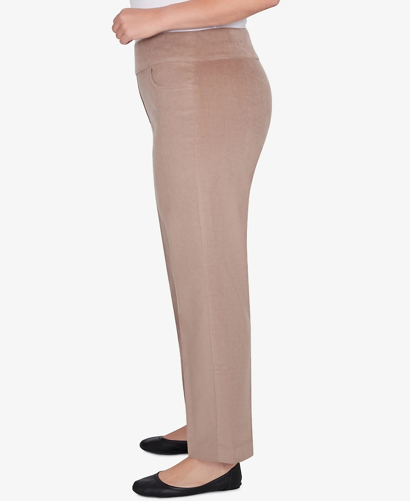 Alfred Dunner Plus Size Telluride Modern Corduroy Faux Fly Front Average Length Pants