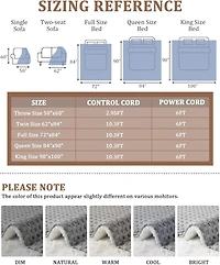 Caromio Full Waffle Sherpa Electric Heated Throw Blanket, 72" x 84"