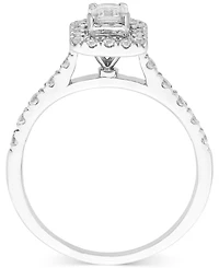 Diamond Emerald-Cut Halo Engagement Ring (5/8 ct. t.w.) in 14k White Gold