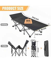 Skonyon 2-Piece Folding Bed & Camping Cots with Removable Cotton Mattress Indoor/Outdoor