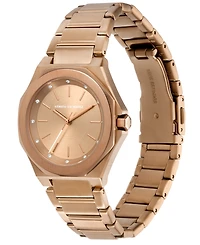 A|X Armani Exchange Unisex Quartz Three-Hand Rose Gold-Tone Stainless Steel Watch 34mm