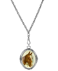 2028 Horse Head Stone Necklace