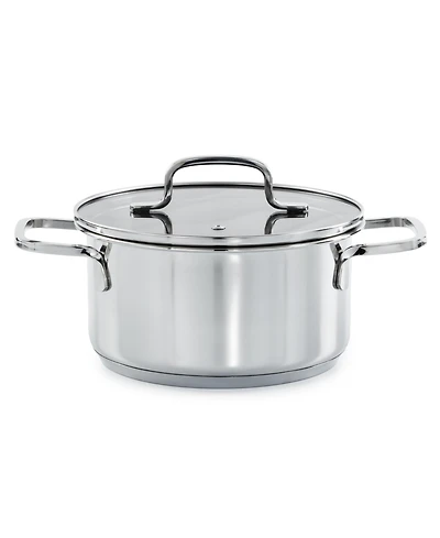 BergHOFF DiNA Helix Recycled 18/10 Stainless Steel 7.25" Stockpot 2.2qt., Glass Lid