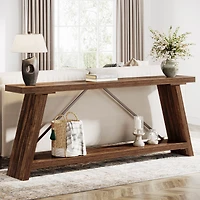 Tribesigns 70.9 Inches Extra Long Sofa Table Behind Couch, Industrial Entry Console Table with Storage for Hallway, Entryway, Living Room