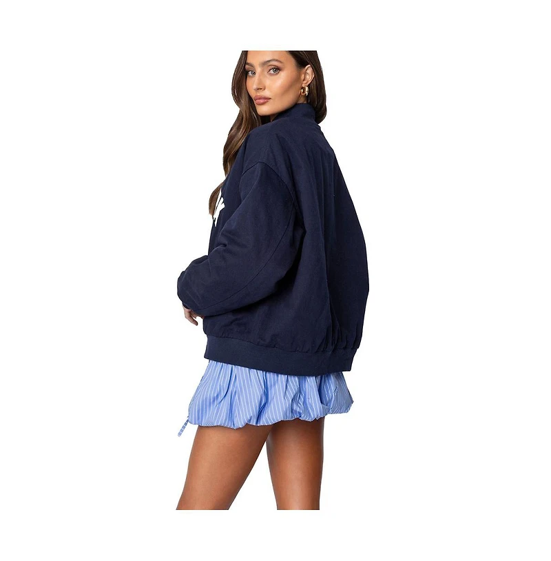 Edikted Women's Big Apple Oversized Bomber Jacket