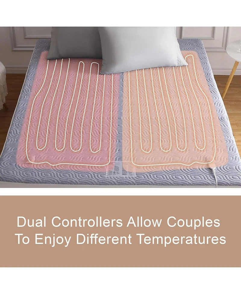 Caromio King Electric Heated Mattress Pad with Dual Control, 78"x80"