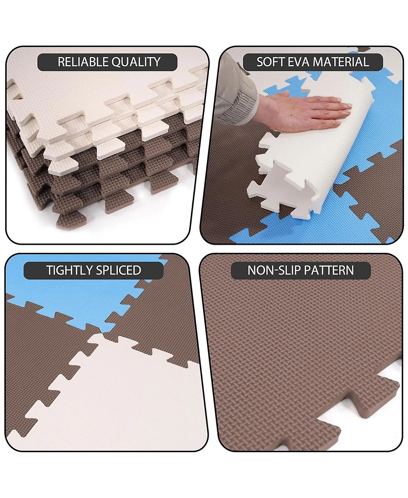 BalanceFrom Fitness Tile Thick Interlocking Puzzle Foam Exercise Play Mat