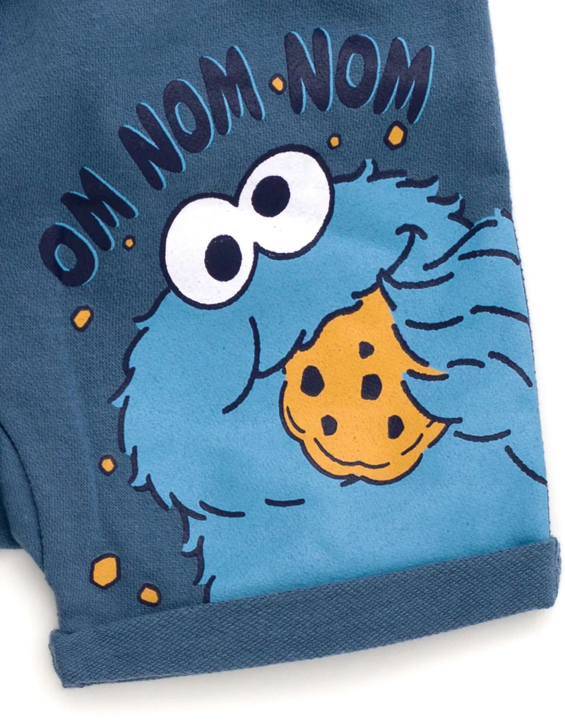 Sesame Street Baby Boys Cookie Monster Pullover Hoodie and French Terry Shorts