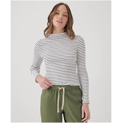 Pact Women's Organic Cotton Favorite Rib Mockneck Top