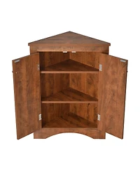 Slickblue Corner Triangle Bathroom Storage Cabinet with Adjustable Shelves for Space-Saving Organization