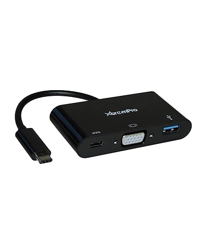 Xtrempro 41135 3-in-1 Usb Type-c to Vga Usb 3.0 Adapter for MacBook Laptop Notebooks - Black