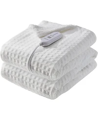 Caromio Twin Size Waffle Sherpa Electric Heated Throw Blanket, 62" x 84"