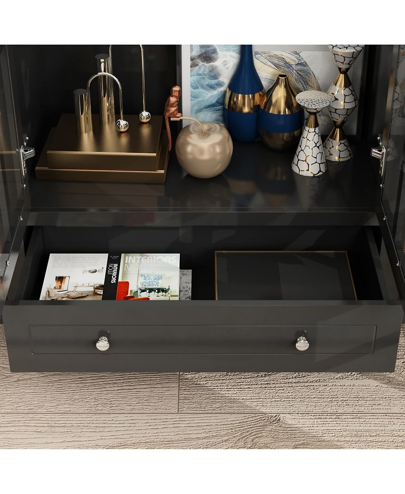 Brown Wooden Standard Bookcase with 3-Tier Shelves and Drawer