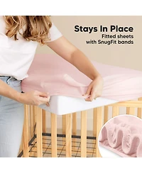KeaBabies 2pk Soothe Waterproof Fitted Crib Sheets for Girl, Boy, 100% Soft Cotton Mattress Protector Sheet