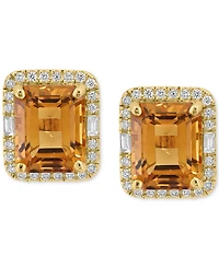 Effy Pink Amethyst (5-1/2 ct. t.w.) & Diamond (3/8 Halo Stud Earrings 14k Gold (Also Additional Gemstones)