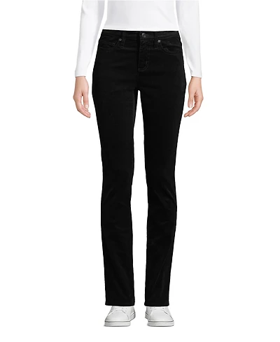 Lands' End Women's Tall Mid Rise Straight Leg Corduroy Pants