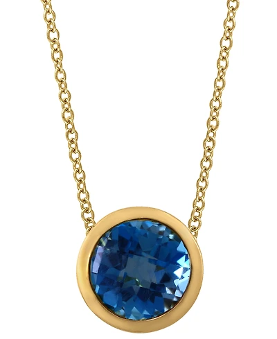 Effy Round Gemstone 18" Pendant Necklace in 14K Gold Plated Silver