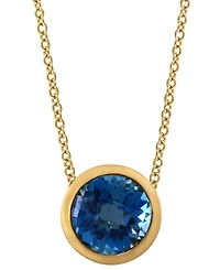 Effy Round Gemstone 18" Pendant Necklace in 14K Gold Plated Silver