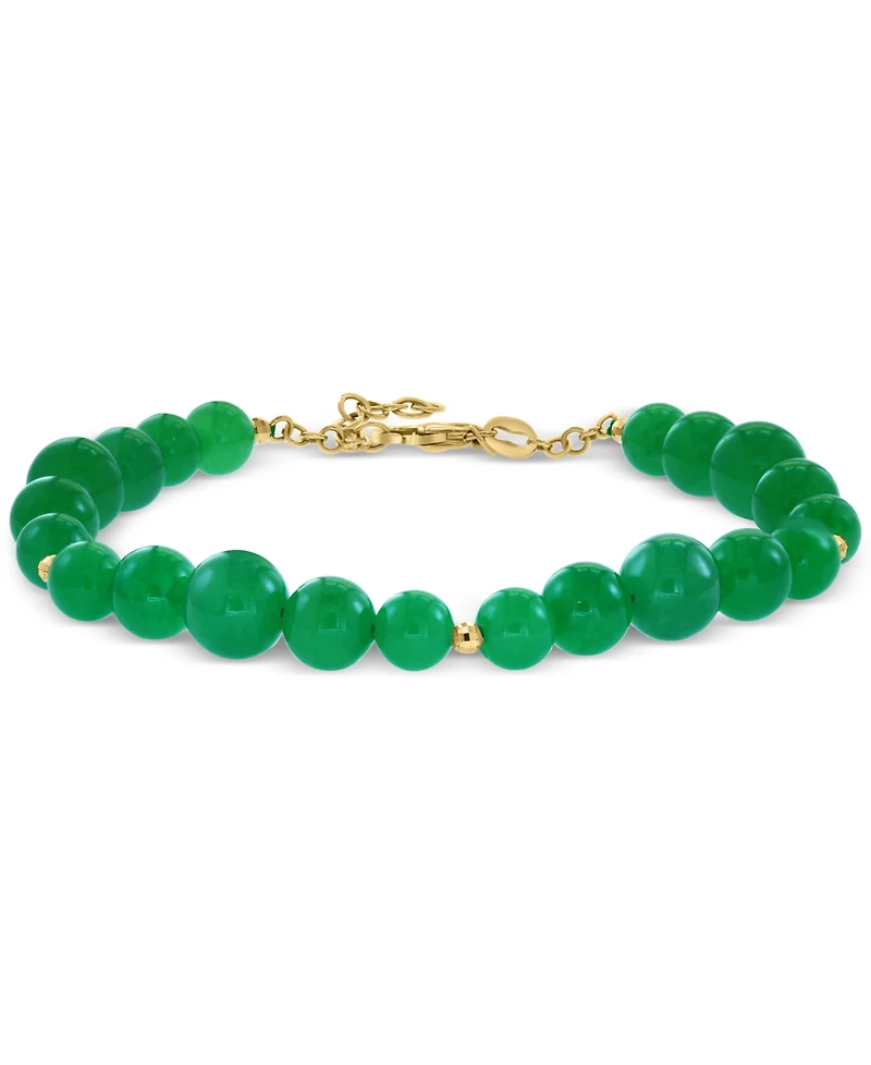 Effy Dyed Green Jade & Polished Bead Bracelet in 14k Gold