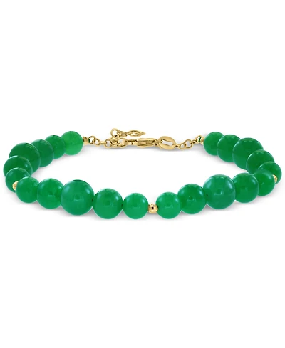 Effy Dyed Green Jade & Polished Bead Bracelet in 14k Gold