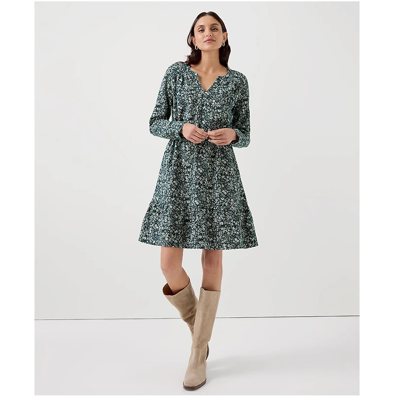 Pact Women's Organic Cotton Cafe Crepe Tiered Dress