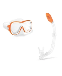Intex Wave Rider Hypoallergenic Latex Free Mask & Easy Flow Snorkel Swim Set