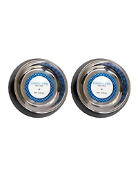 Country Living Set of 2 Twill Melamine Dog Bowls with Removable Stainless Steel Inserts – Stylish & Durable Pet Feeder