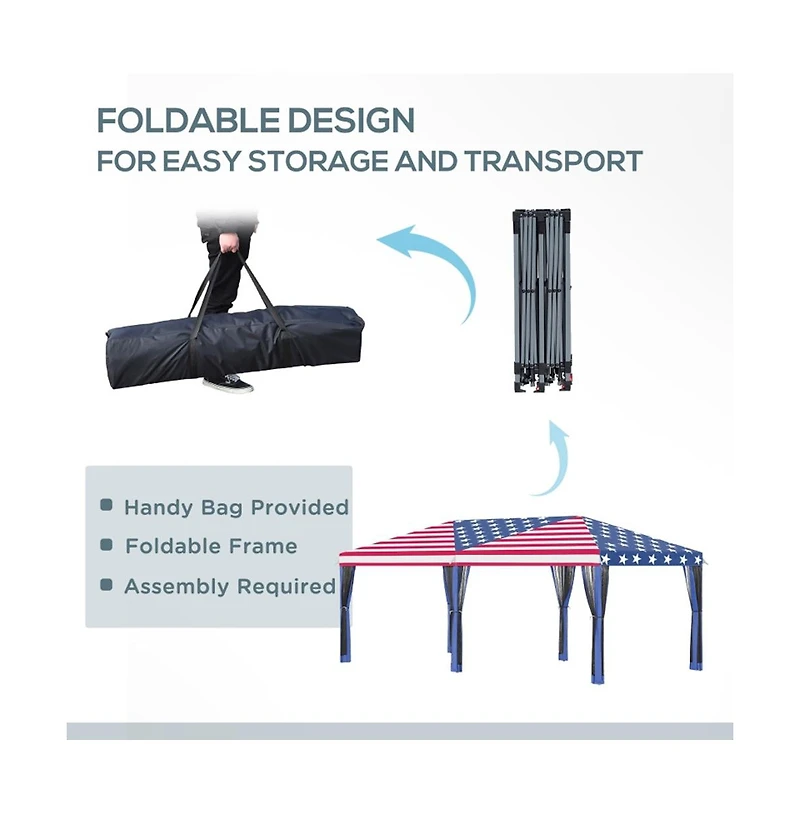 Slickblue 10' x 20' Pop-Up Canopy Party Tent with Netting for Bug-Free Events