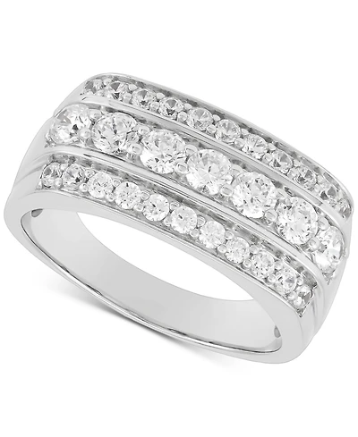 Grown With Love Men's Lab Diamond Triple Row Ring (1-1/2 ct. t.w.) 10k Gold