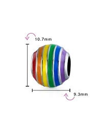 Bling Jewelry Inspirational Rainbow Symbol Spacer Charm Bead For Women Sterling Silver Fits European Bracelet