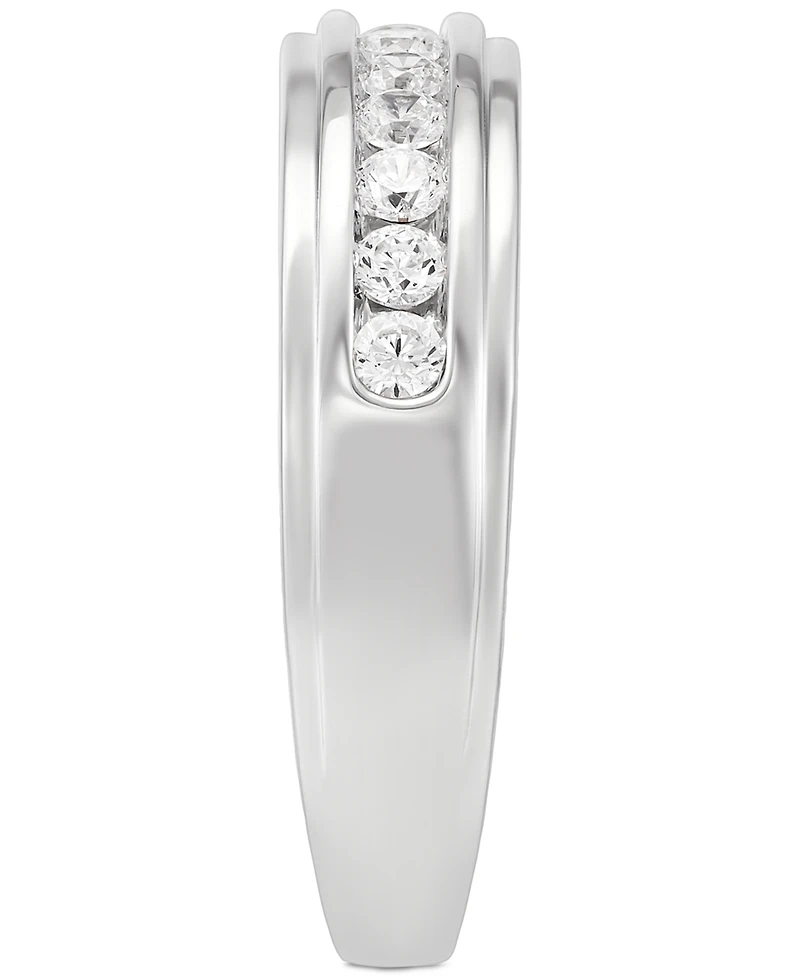 Grown With Love Men's Lab Diamond Channel Band (1/2 ct. t.w.) Set 10k White Gold