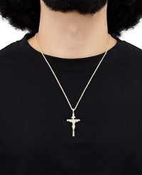 Grown With Love Men's Lab Grown Diamond Crucifix 22" Pendant Necklace (1/3 ct. t.w.) in 10k Gold