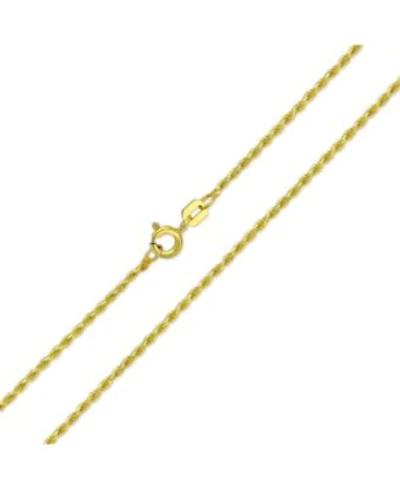 Bling Jewelry 2mm 030 Gauge Strong 14k Gold Plated .925 Sterling Silver Rope Link Chain Necklace Made In Italy 16 20 24 Inch