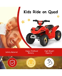 Gymax 6V Kids Electric Quad Atv 4 Wheels Ride On Toy Toddlers Forward & Reverse Red