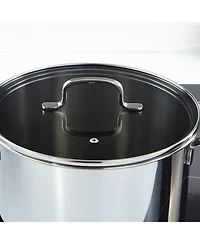 BergHOFF DiNA Helix Recycled 18/10 Stainless Steel 8" Stockpot 3.2qt., Glass Lid