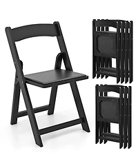 Gymax Set of 8 Dining Chairs w/ Rubber Wood Legs & Padded Seat for Home Office Events White